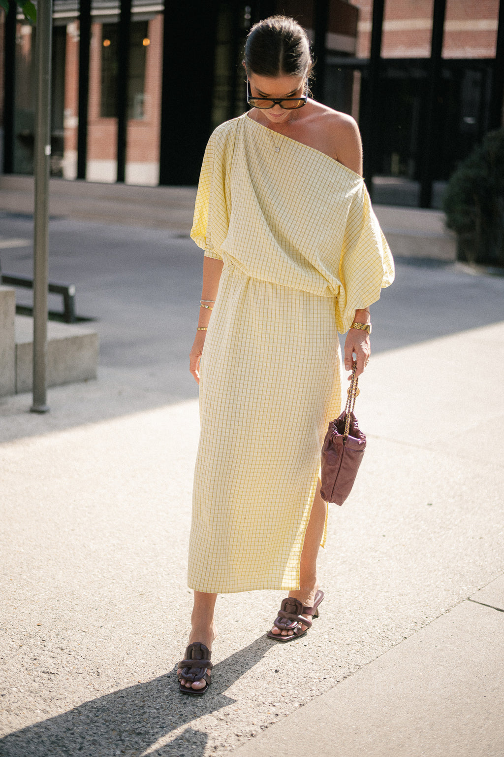 Cosette checkered blouse yellow