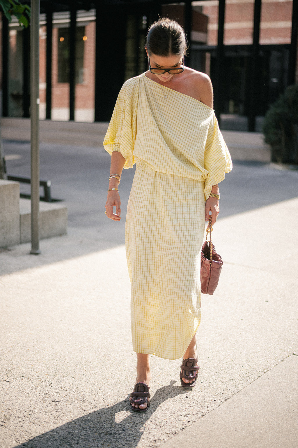 Cosette checkered blouse yellow