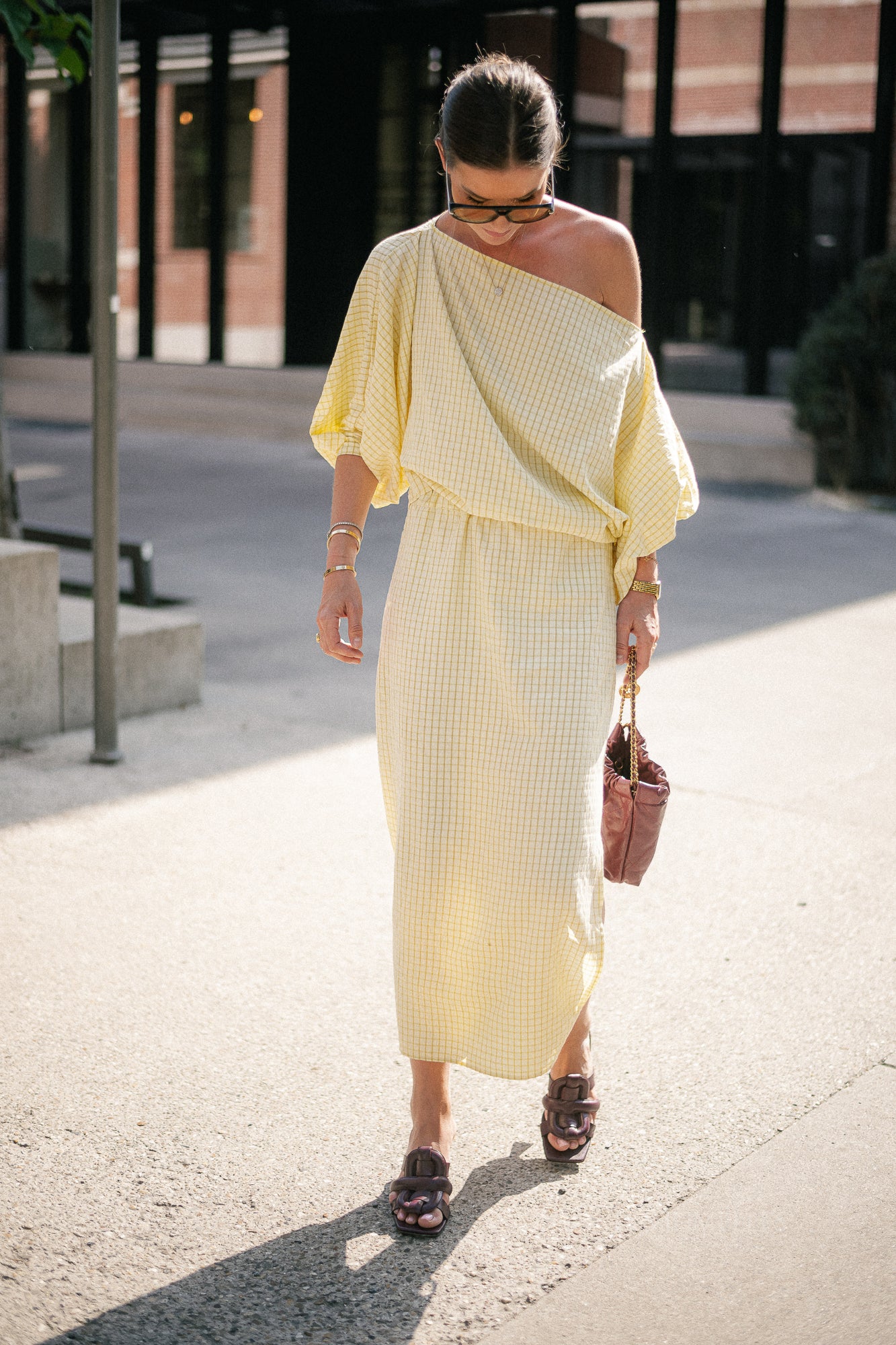 Cosette checkered blouse yellow