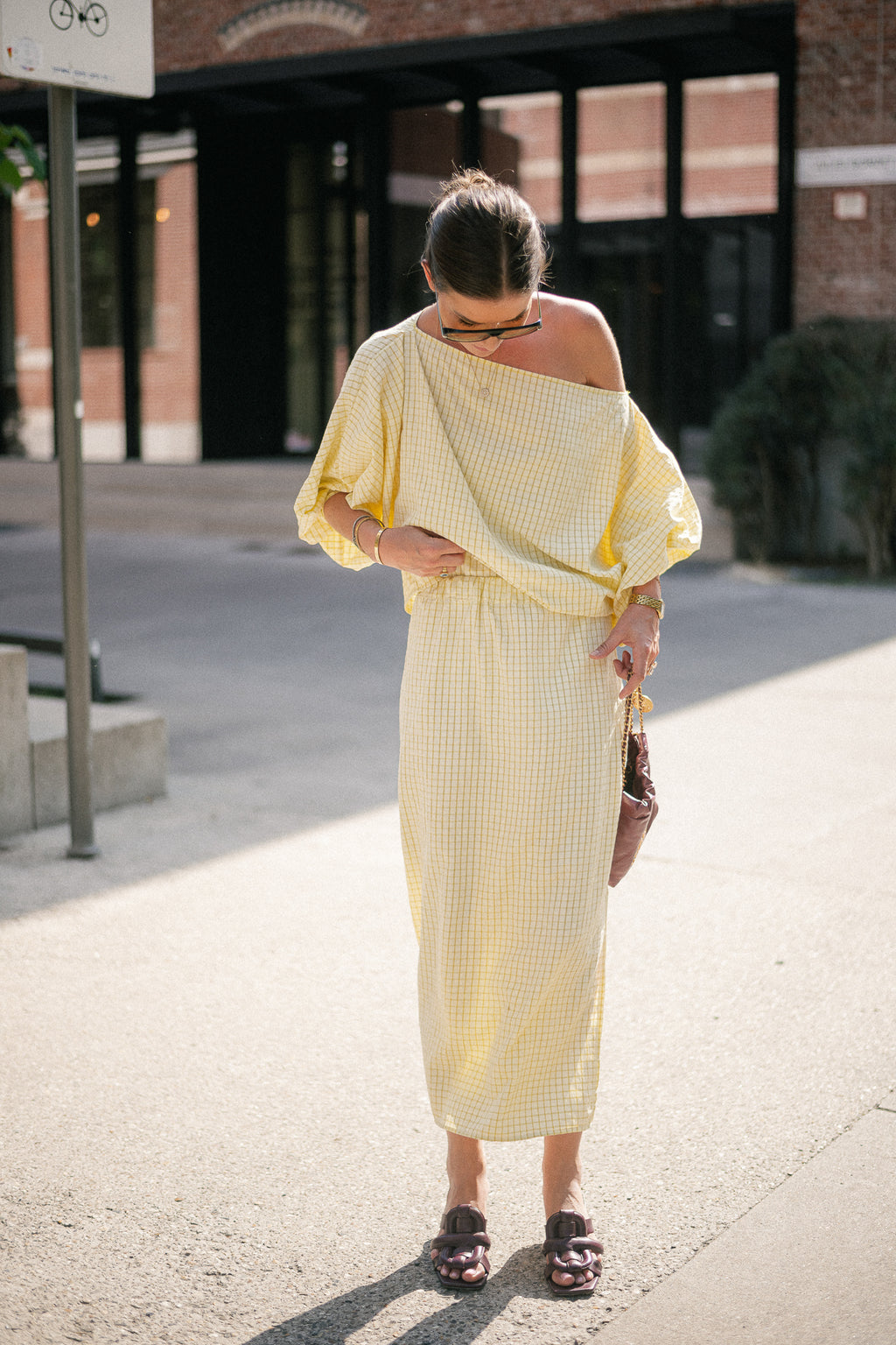 Cosette checkered blouse yellow