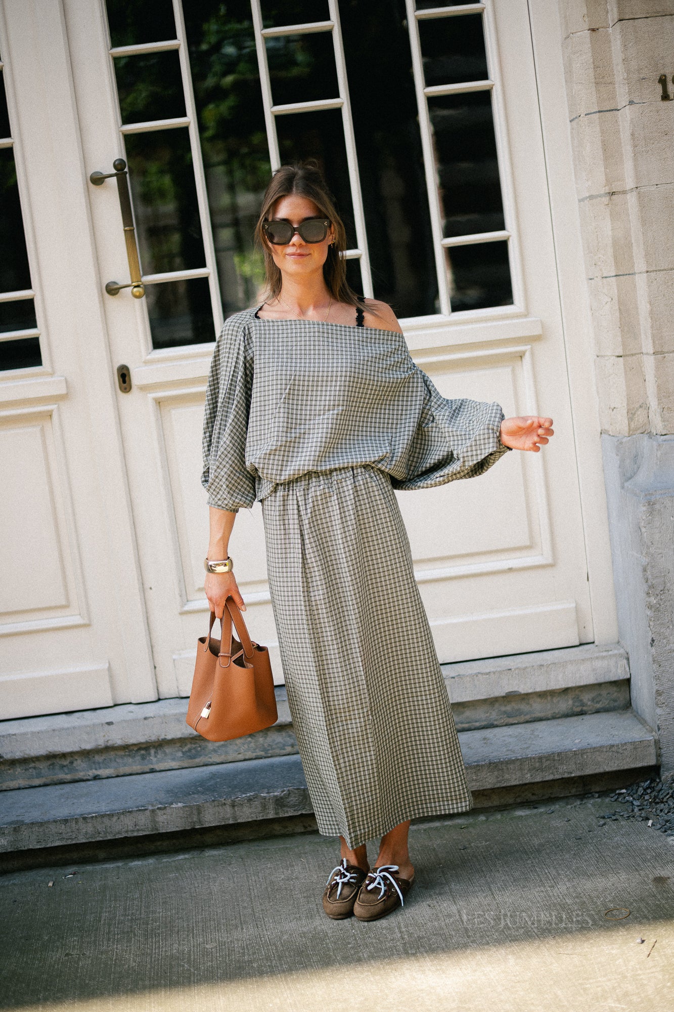 Cosette checkered blouse khaki