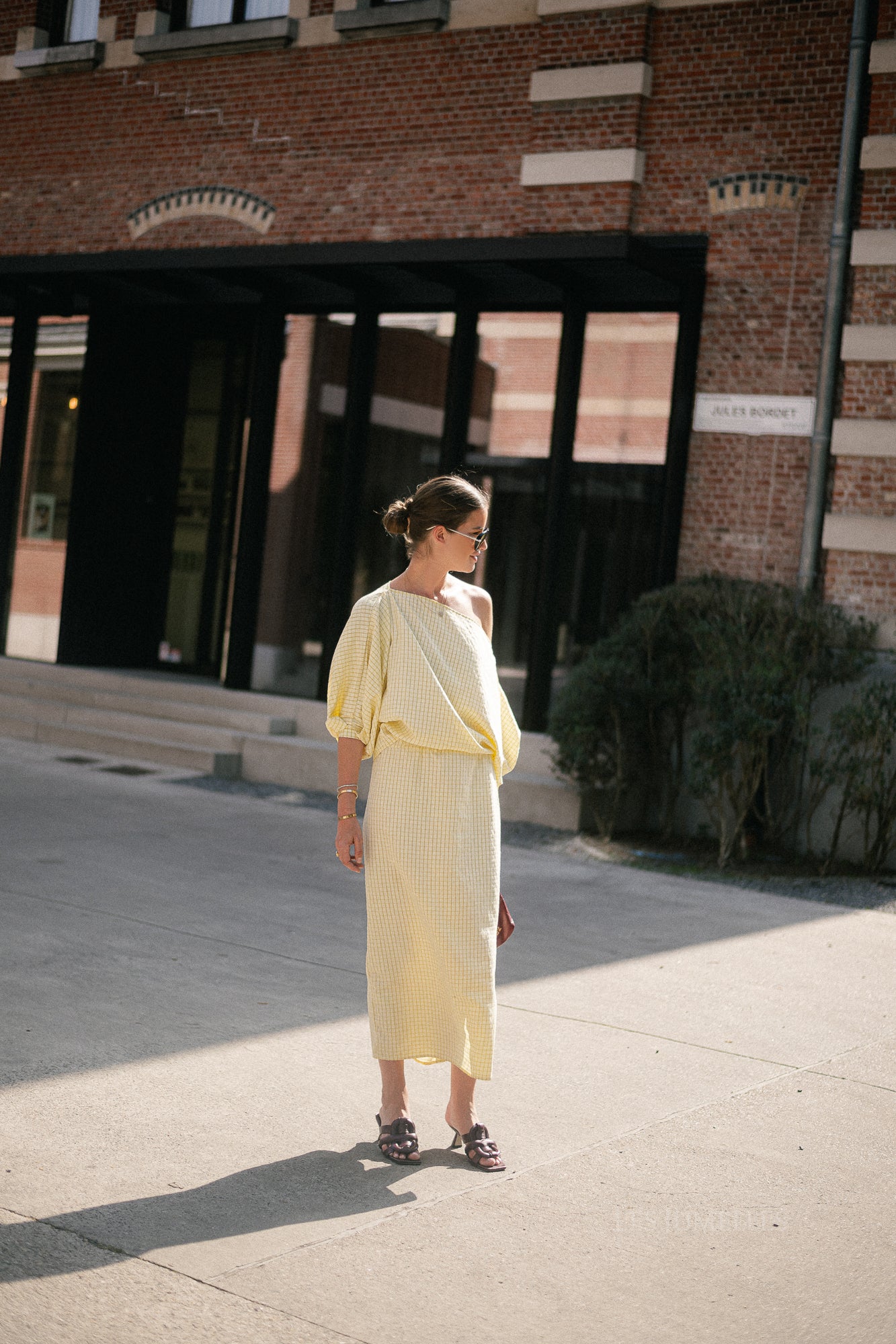 Cosette checkered blouse yellow