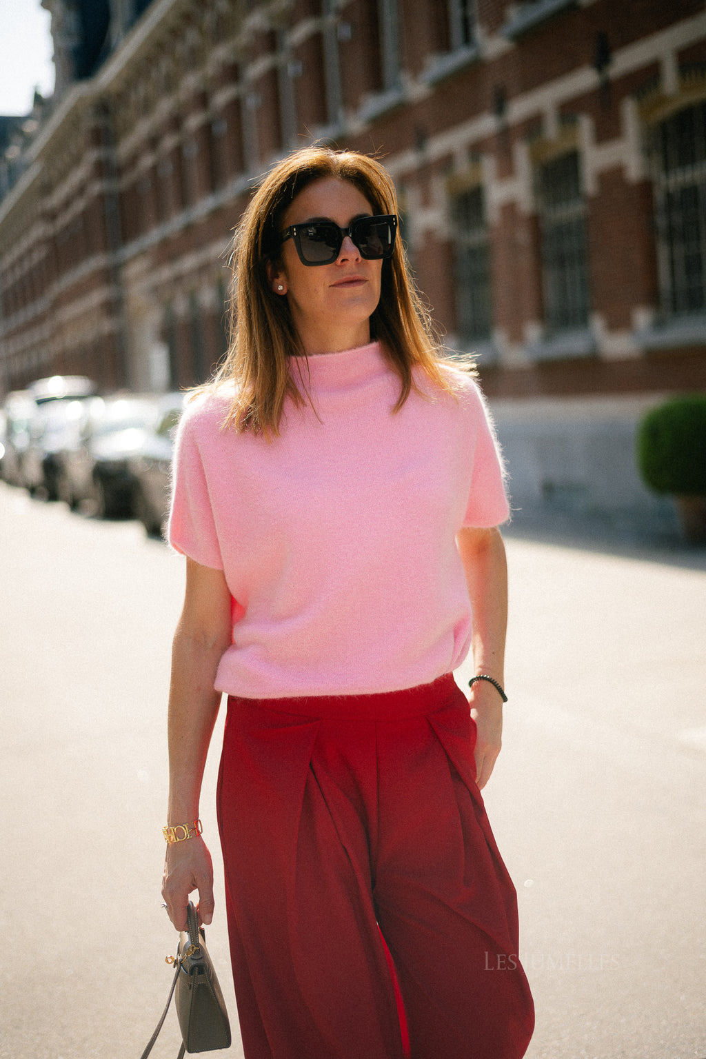 Elora wide-leg pants red