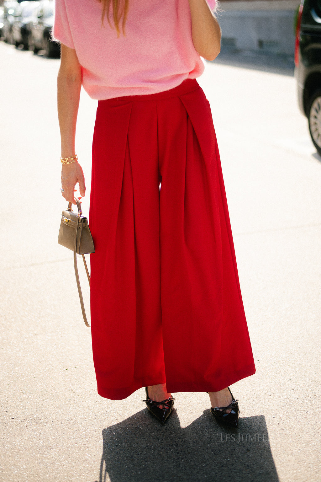 Elora wide-leg pants red