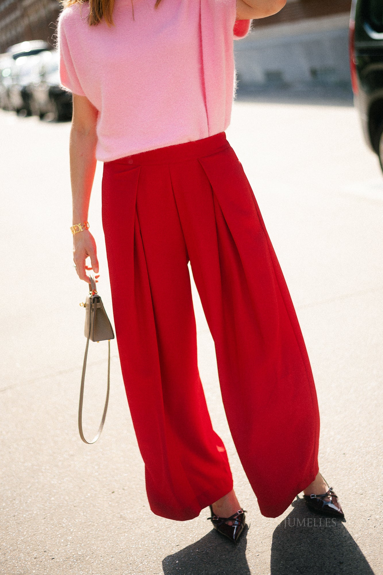 Elora wide-leg pants red