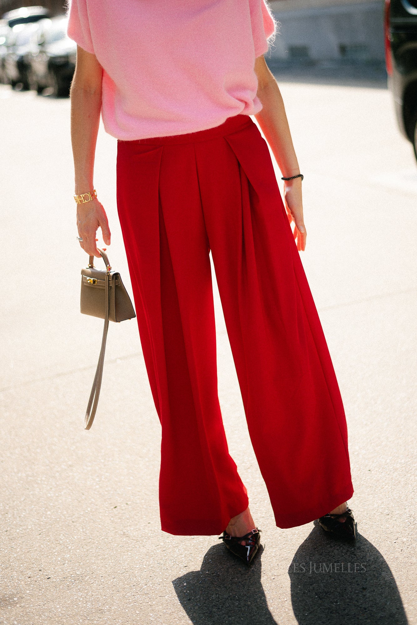 Elora wide-leg pants red