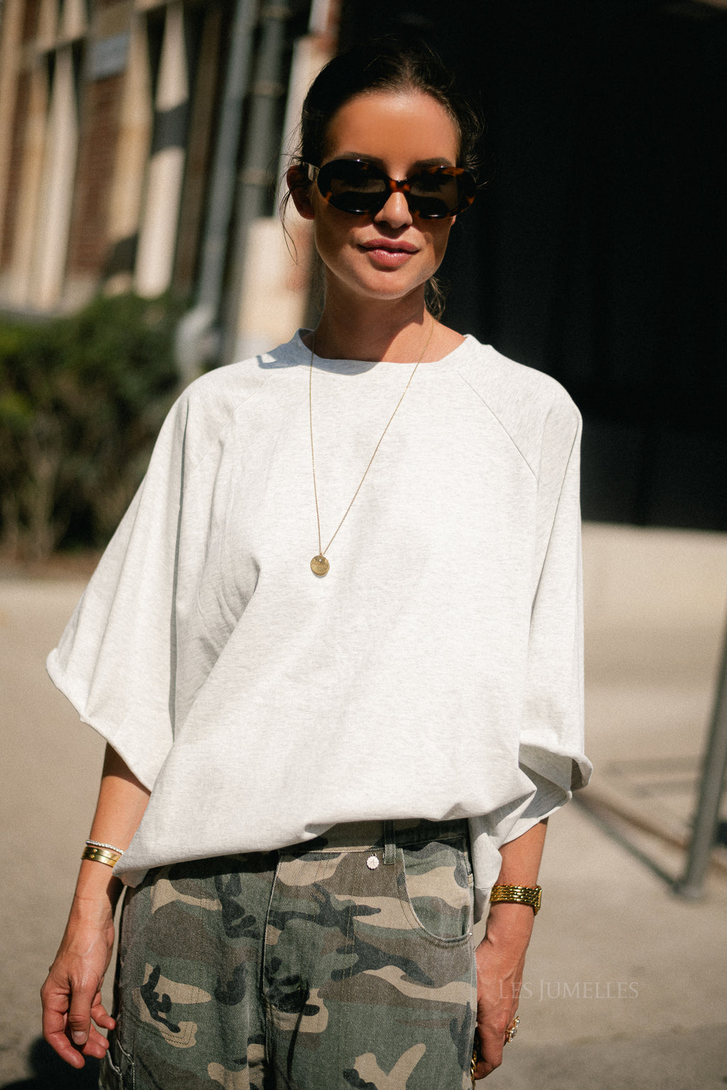 Jeanne T-shirt light grey melange