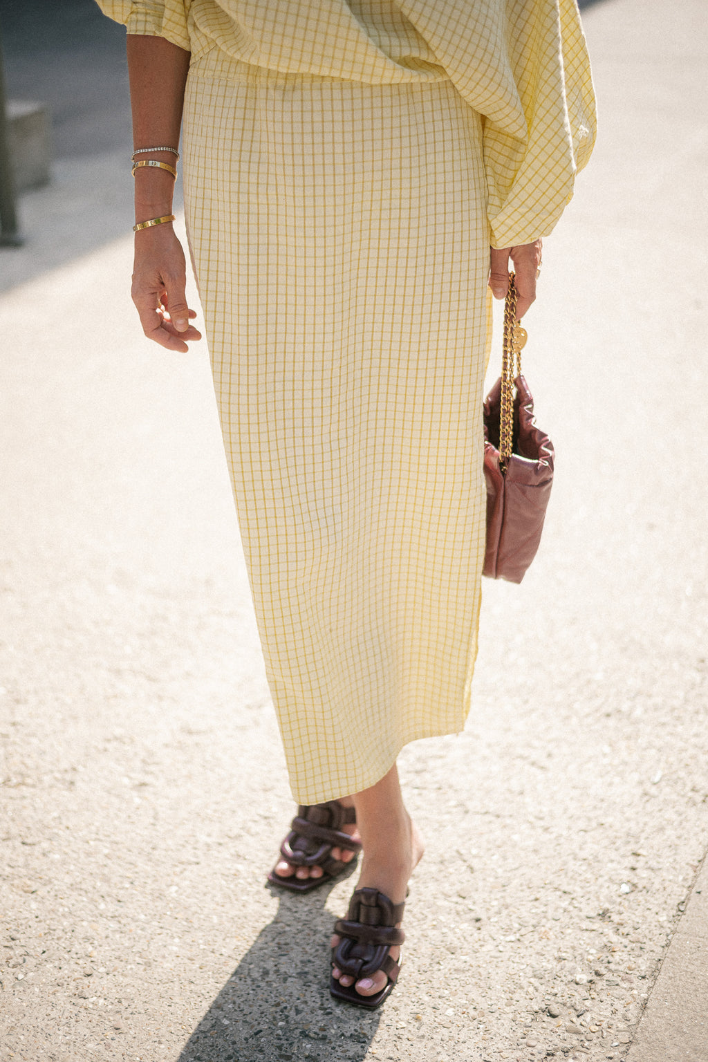 Cosette checkered skirt yellow