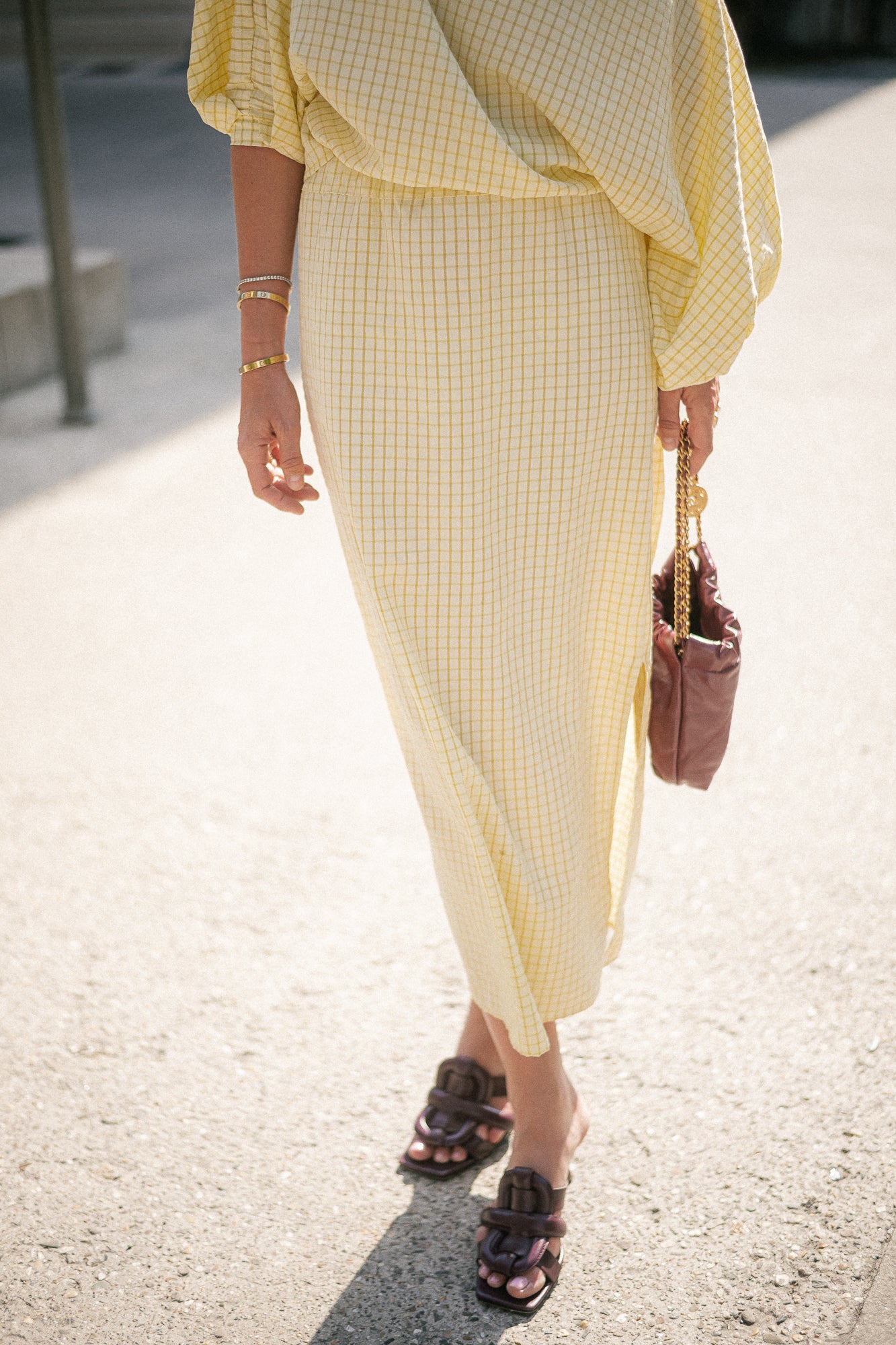 Cosette checkered skirt yellow