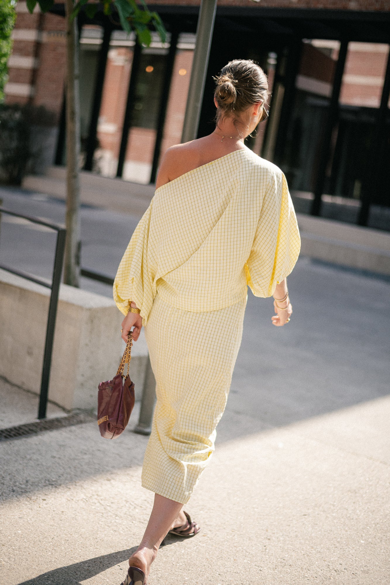 Cosette checkered blouse yellow