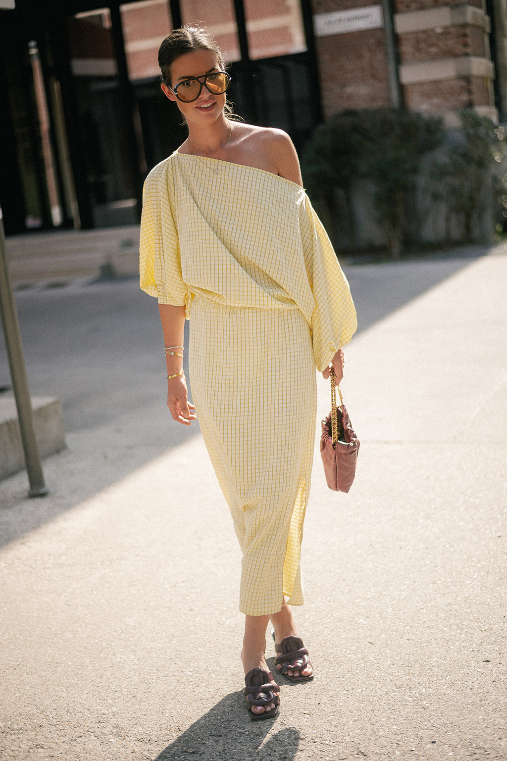 Cosette checkered blouse yellow
