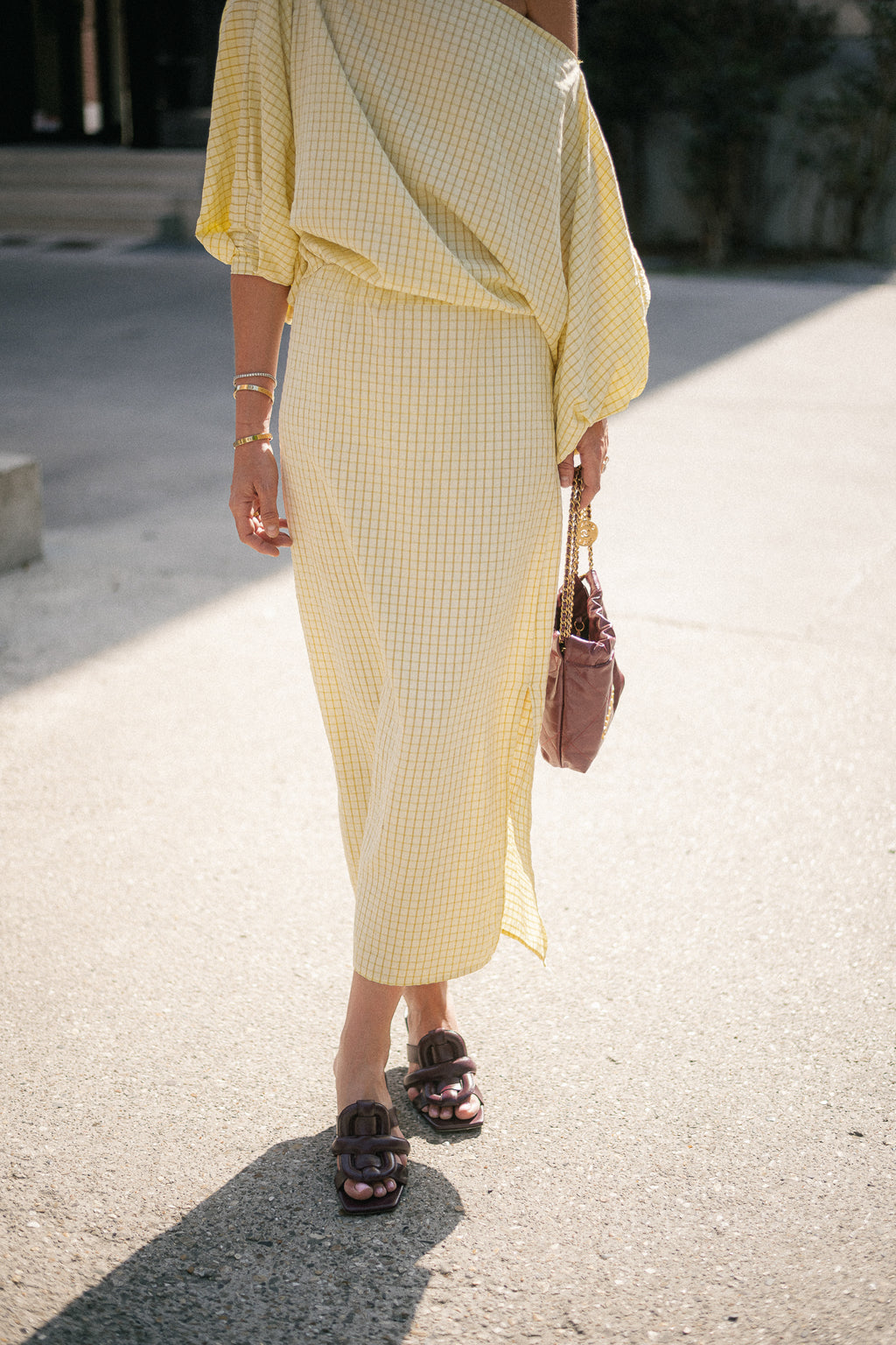 Cosette checkered skirt yellow