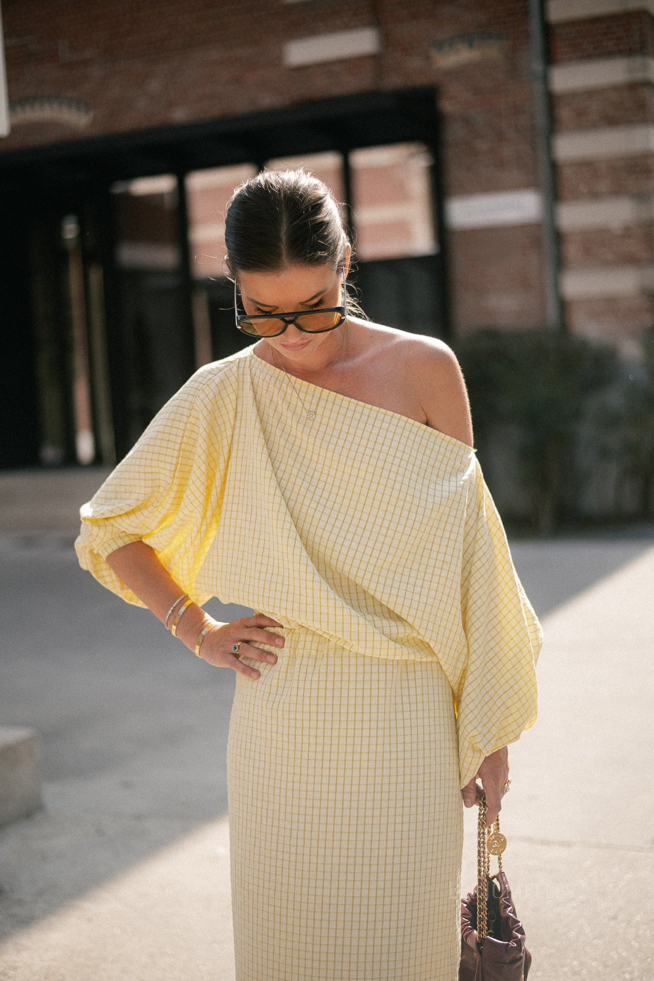 Cosette checkered blouse yellow