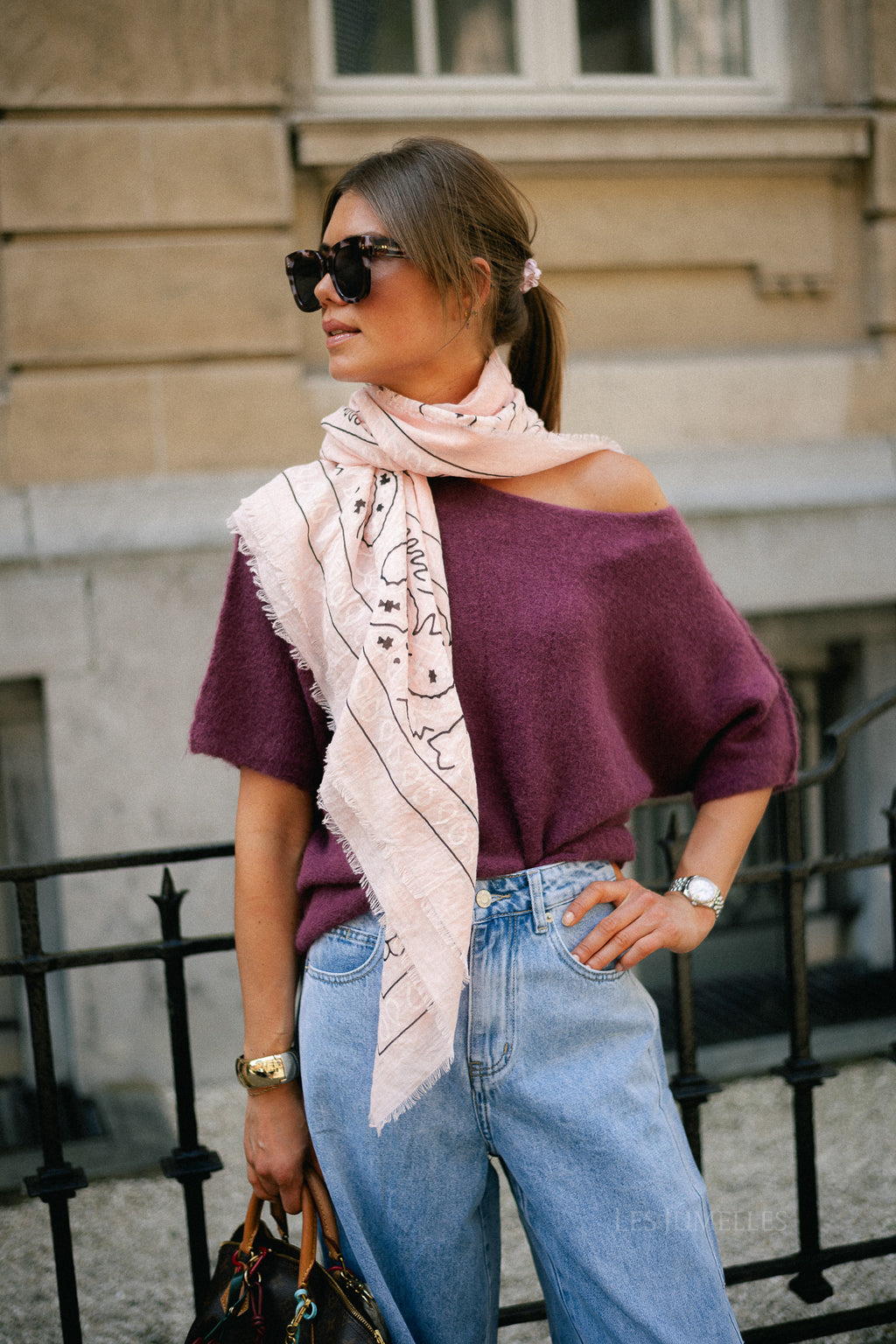 Dania paisley print scarf blush pink