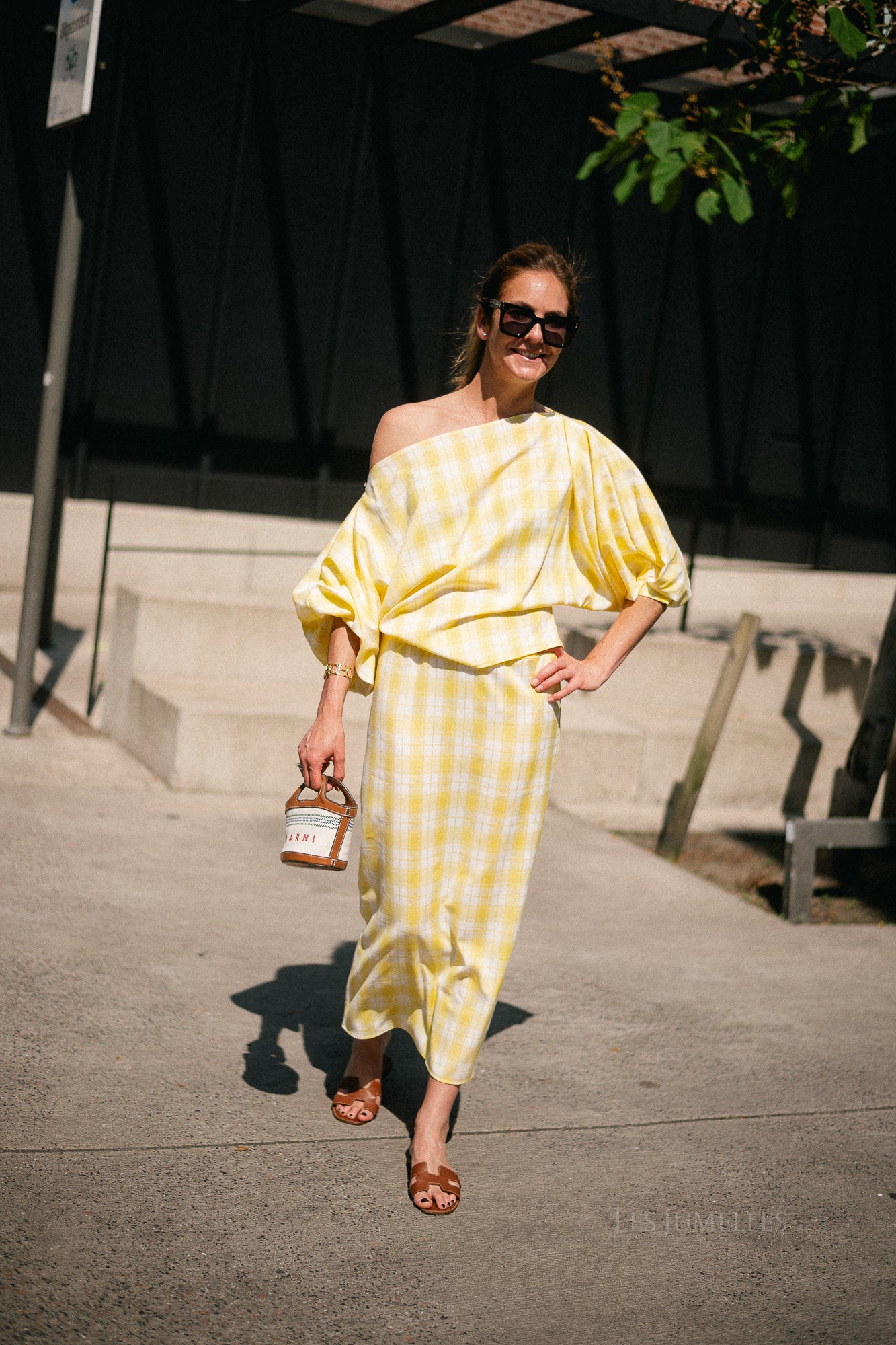 Cosette big checks skirt yellow