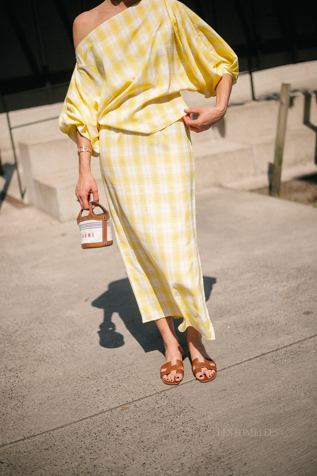 Cosette big checks skirt yellow