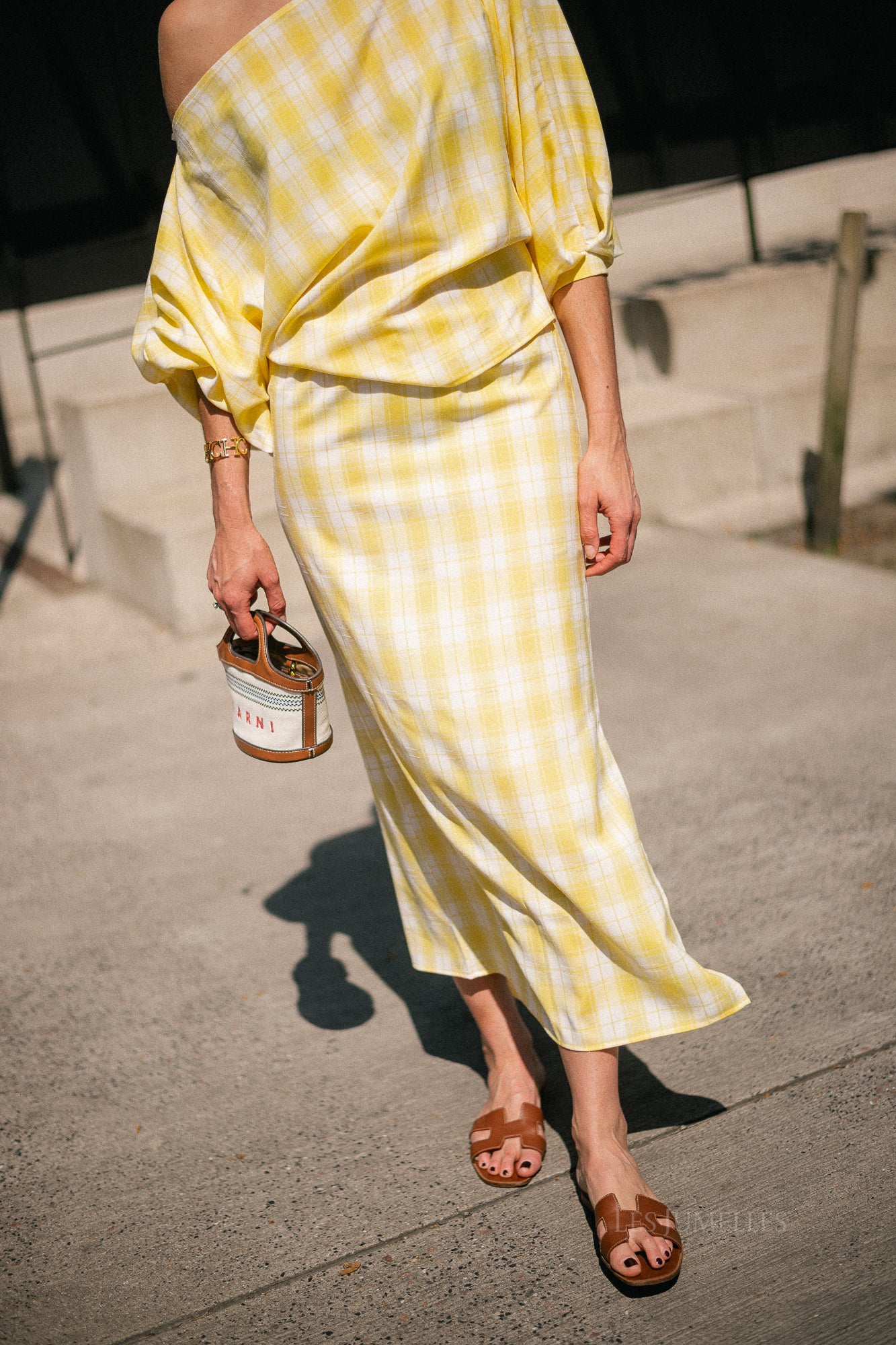 Cosette big checks skirt yellow