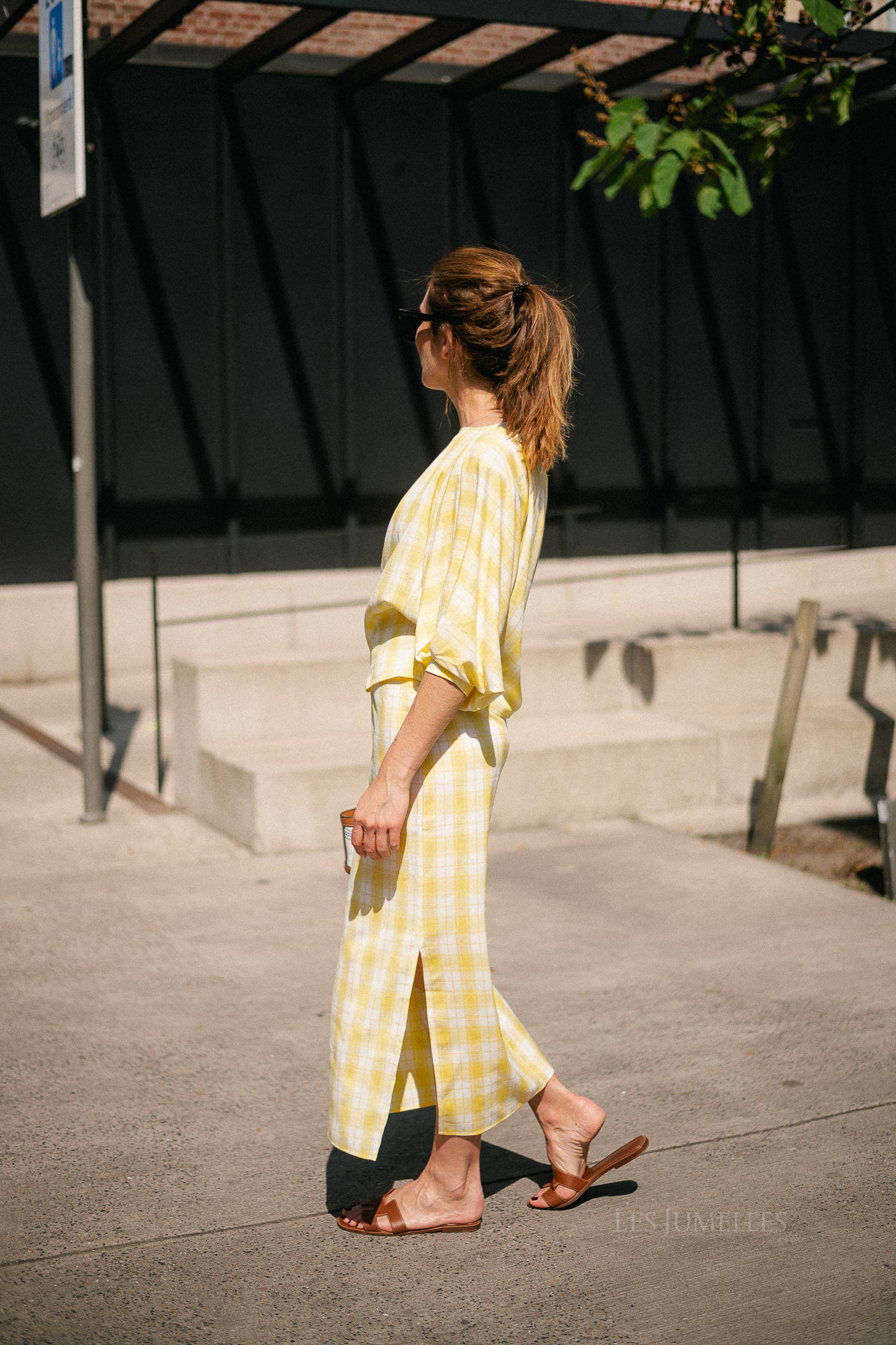 Cosette big checks skirt yellow