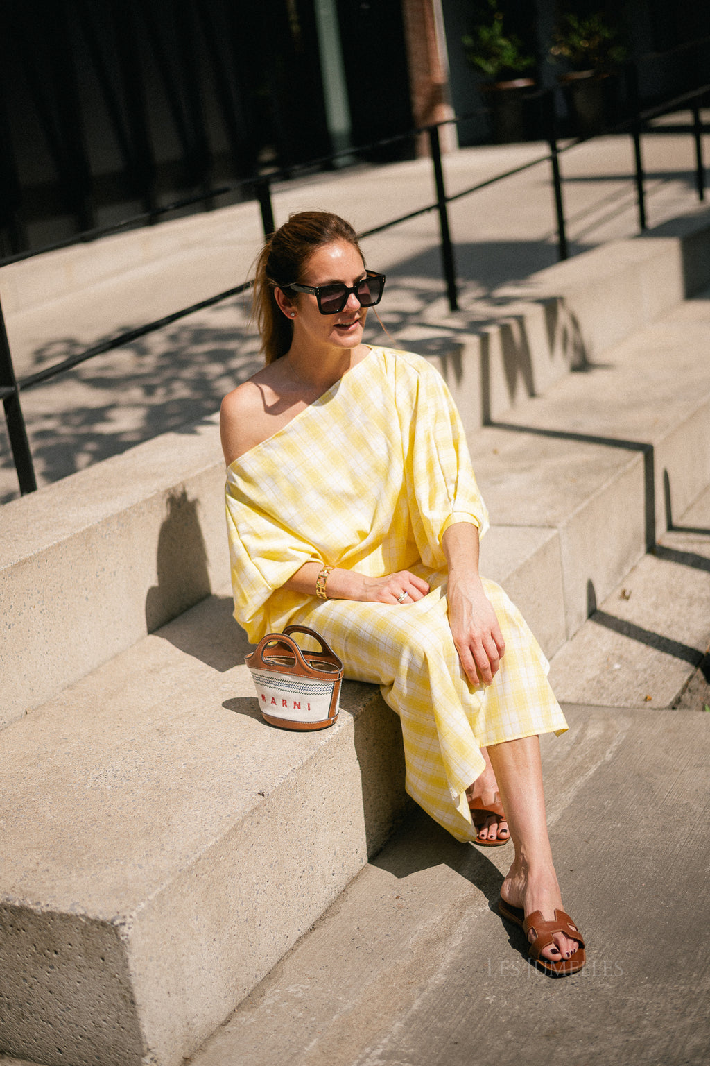 Cosette big checks skirt yellow