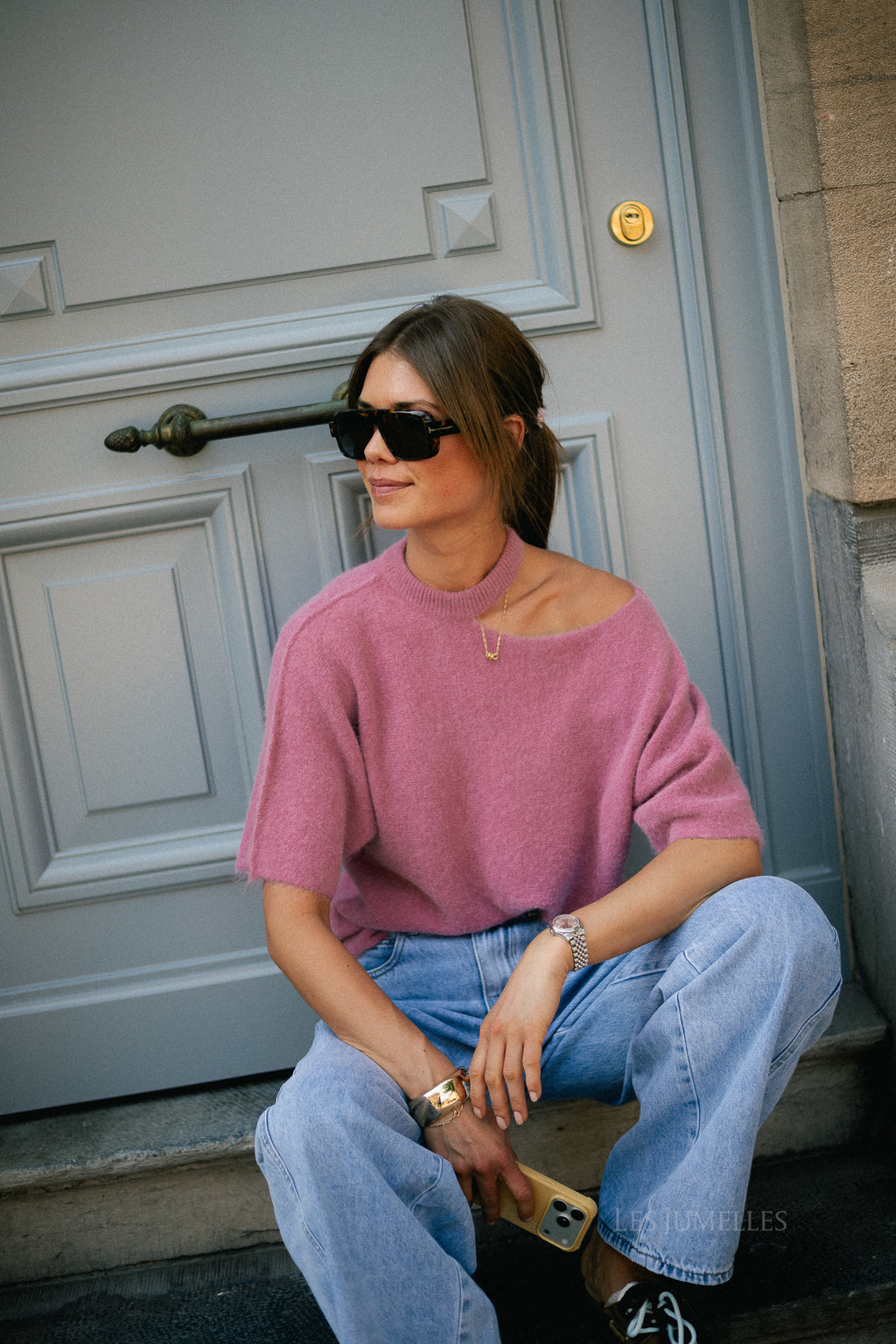 Beatrice open shoulder jumper marsala