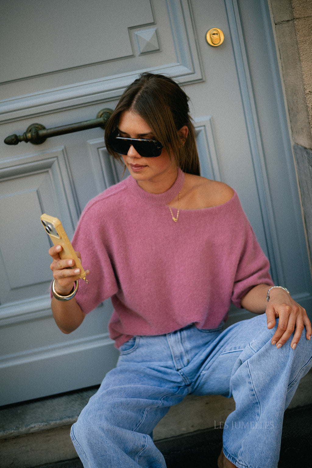 Beatrice open shoulder jumper marsala