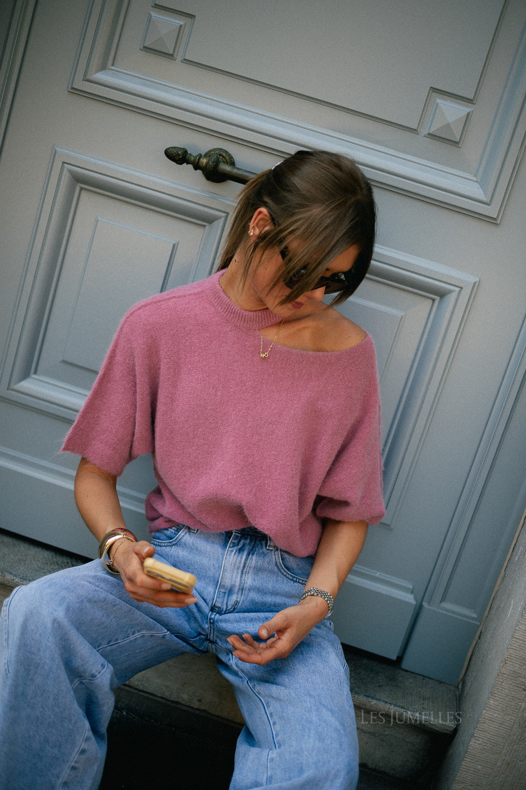 Beatrice open shoulder jumper marsala