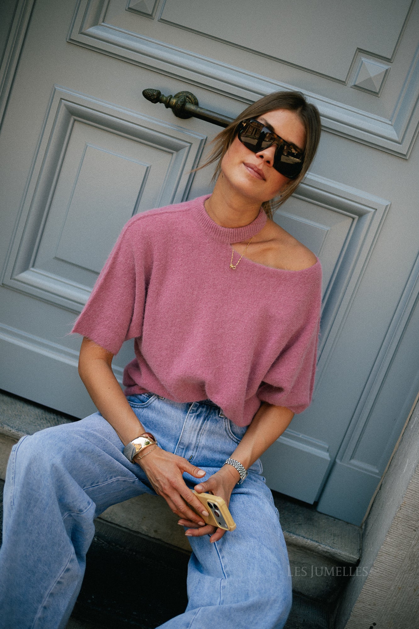 Beatrice open shoulder jumper marsala