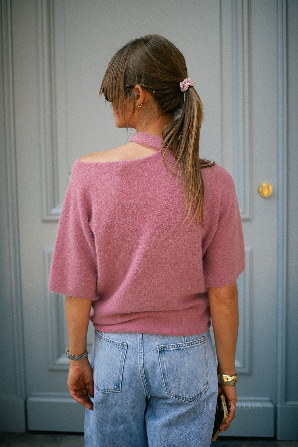 Beatrice open shoulder jumper marsala