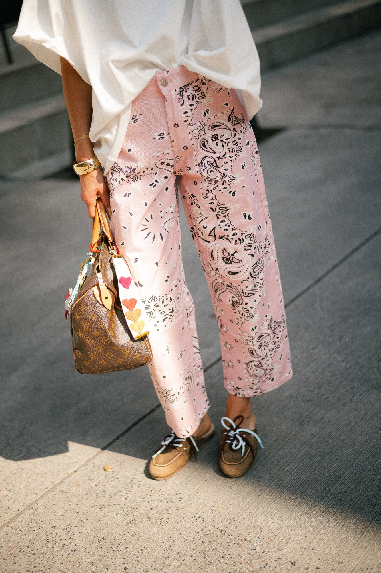 Meagan paisley barrel jeans pink