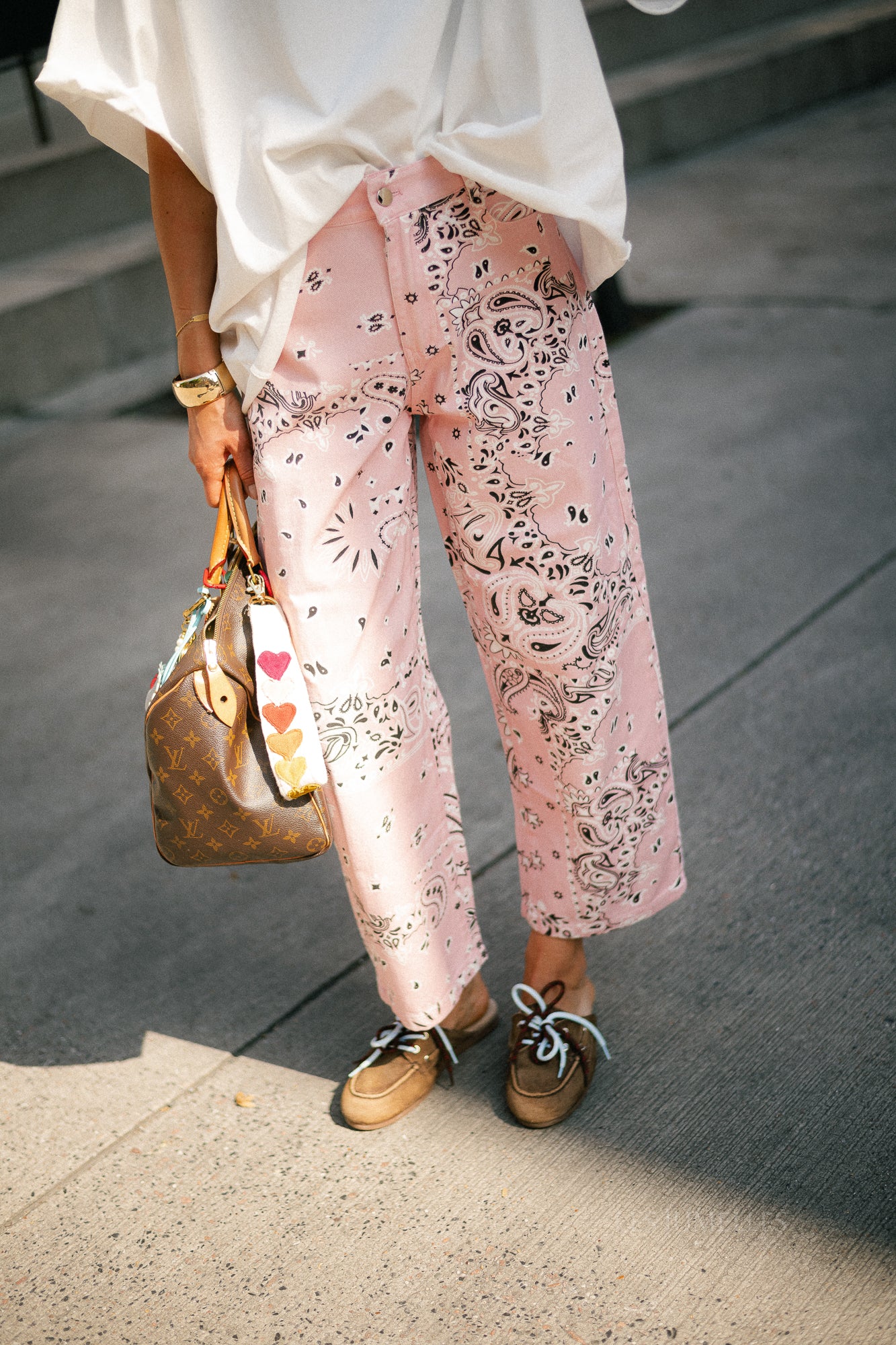 Meagan paisley barrel jeans pink