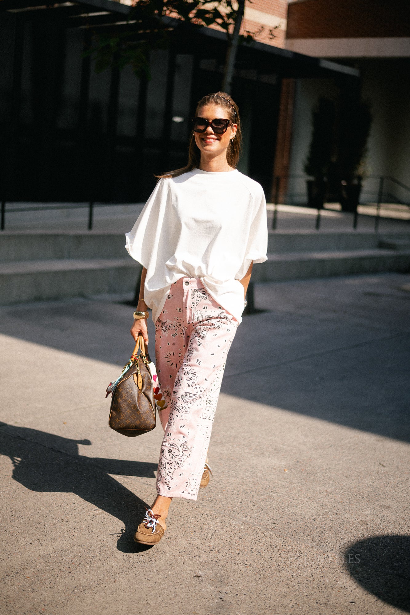 Meagan paisley barrel jeans pink