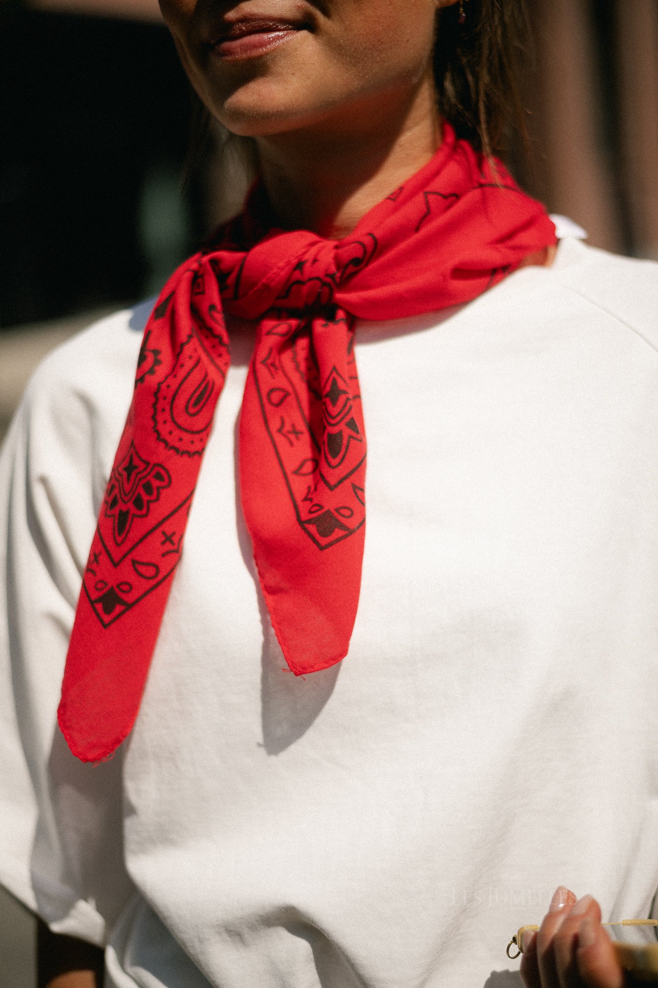 Sue paisley print scarf red