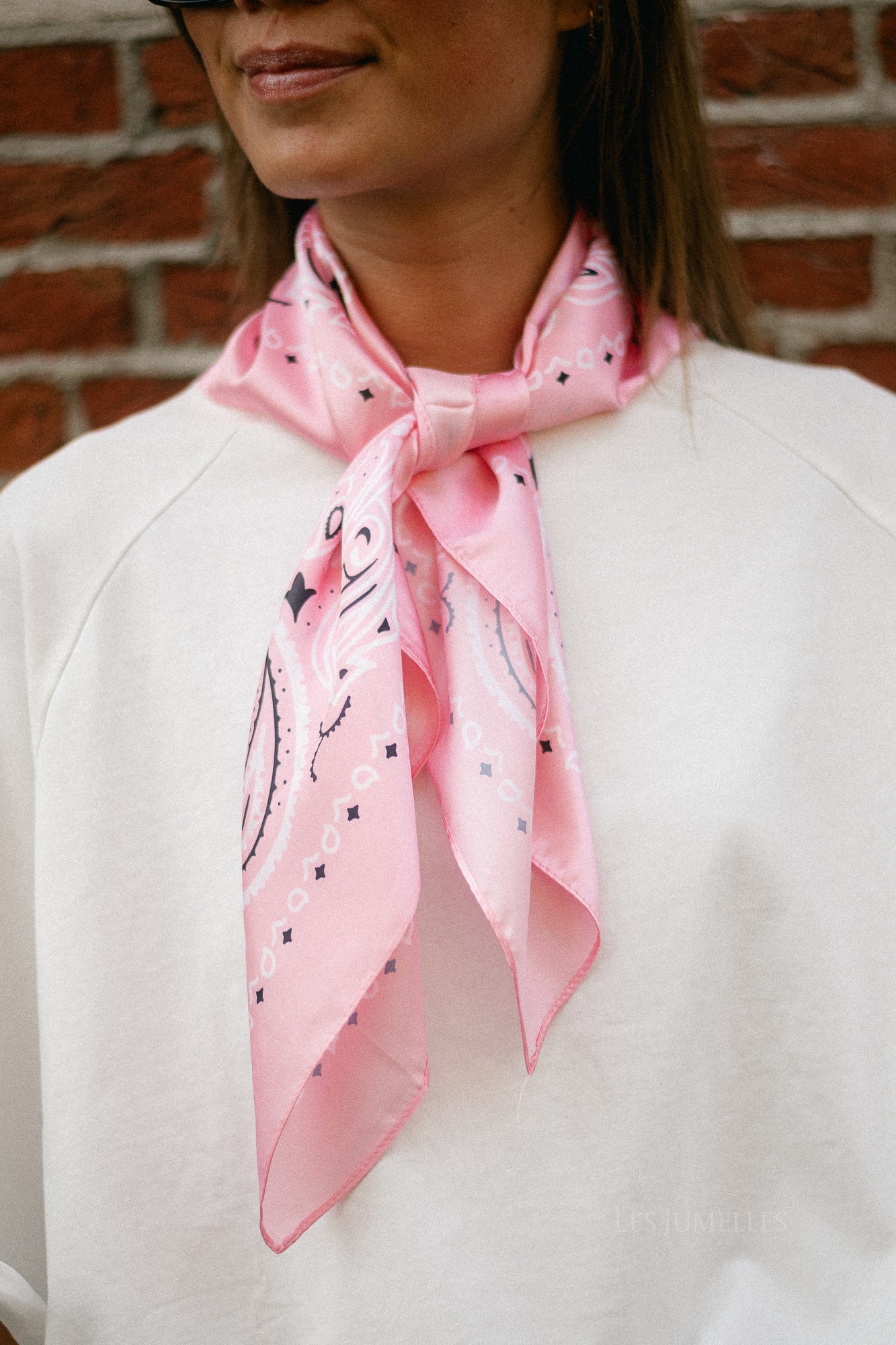 Josie paisley print scarf candy pink