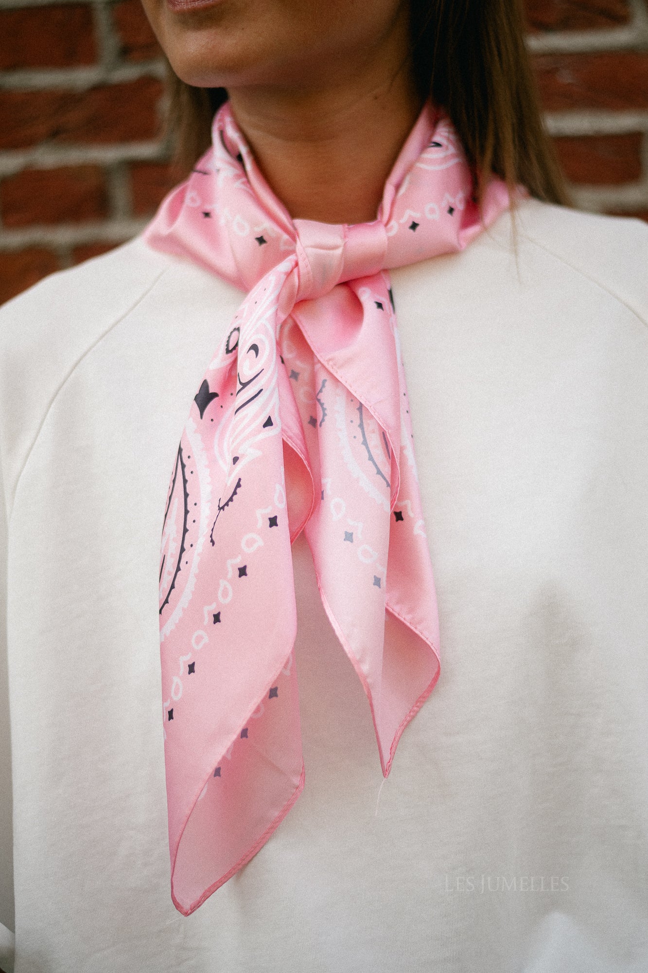 Josie paisley print scarf candy pink