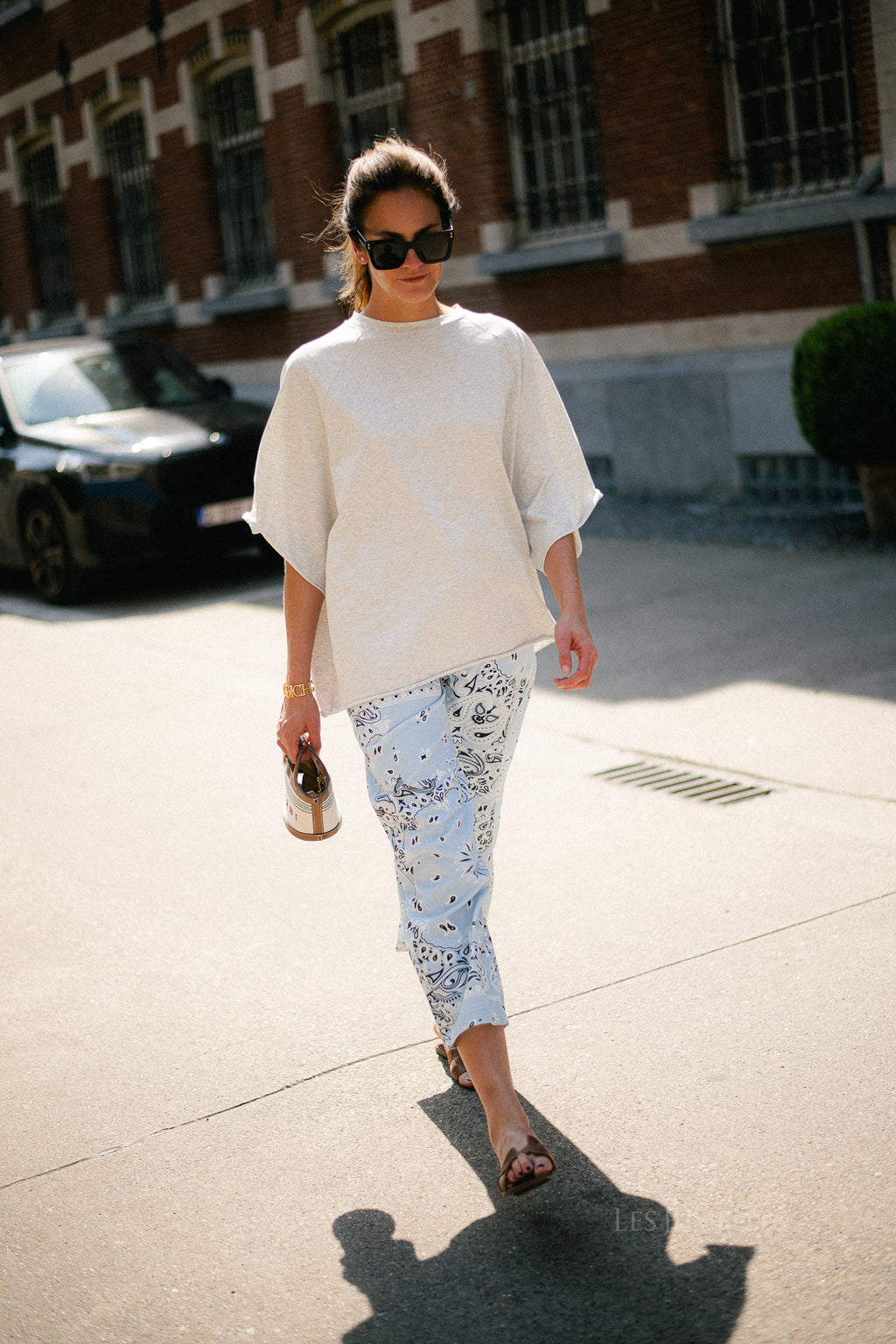 Meagan paisley barrel jeans blue