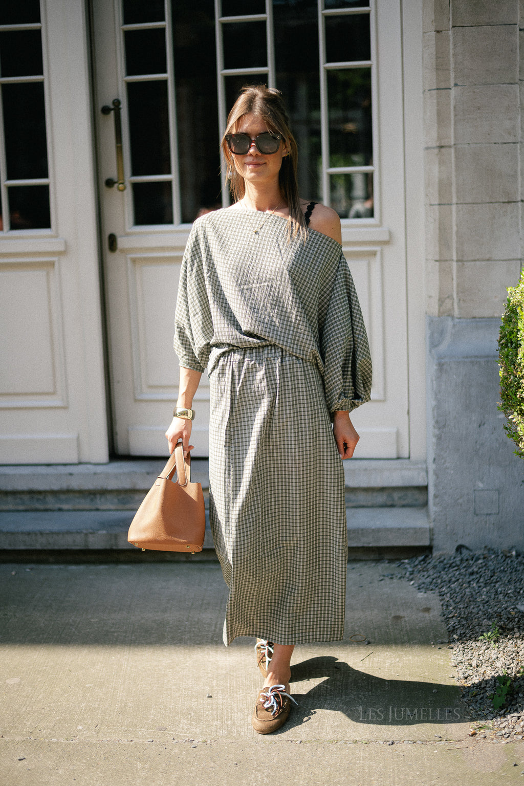 Cosette checkered blouse khaki