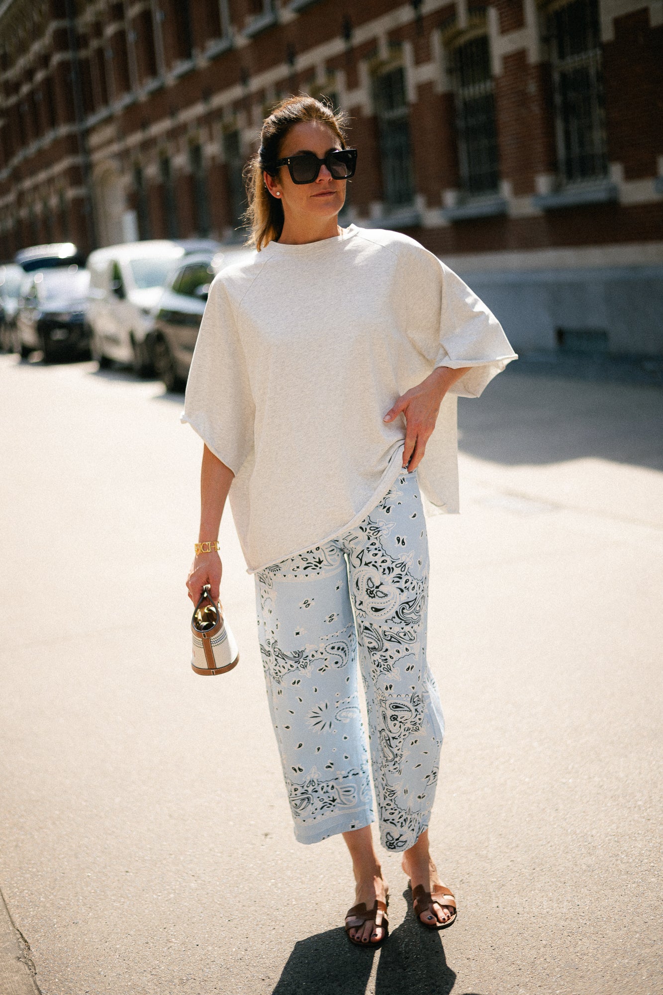 Meagan paisley barrel jeans blue