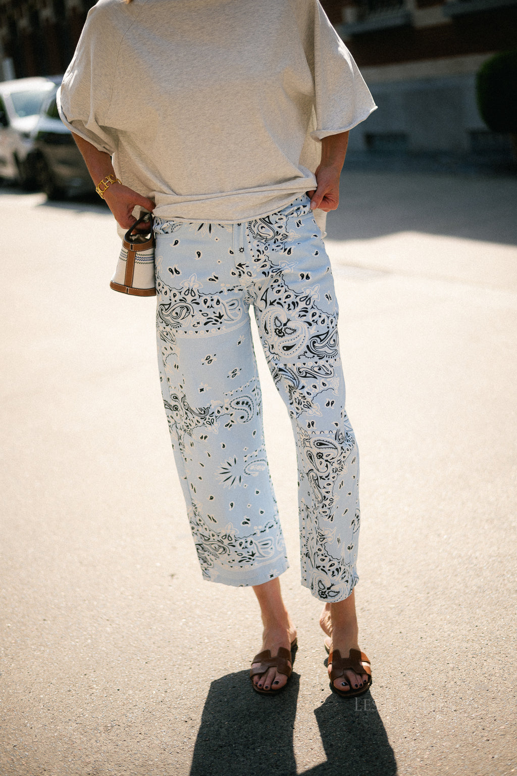 Meagan paisley barrel jeans blue