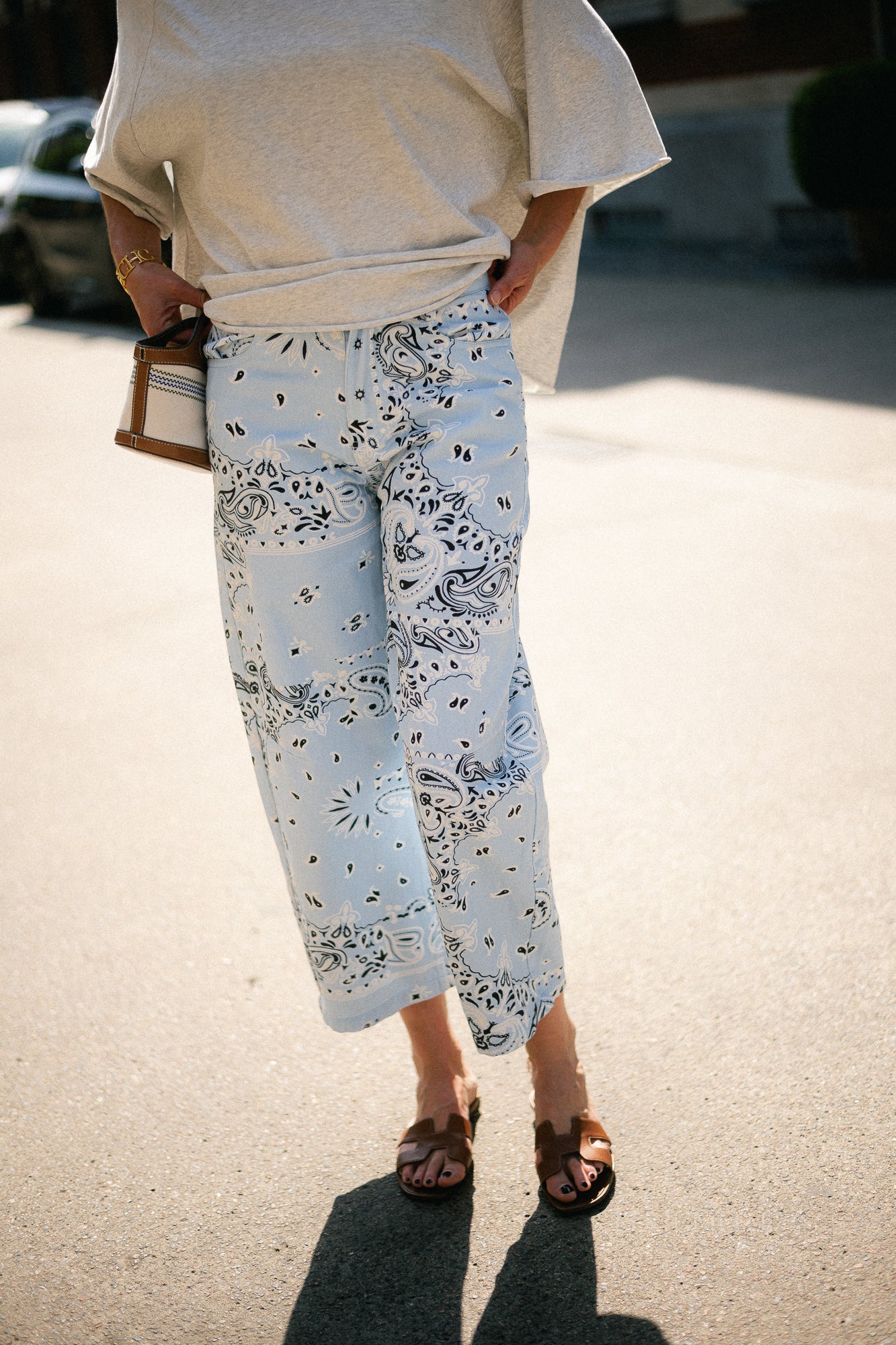 Meagan paisley barrel jeans blue