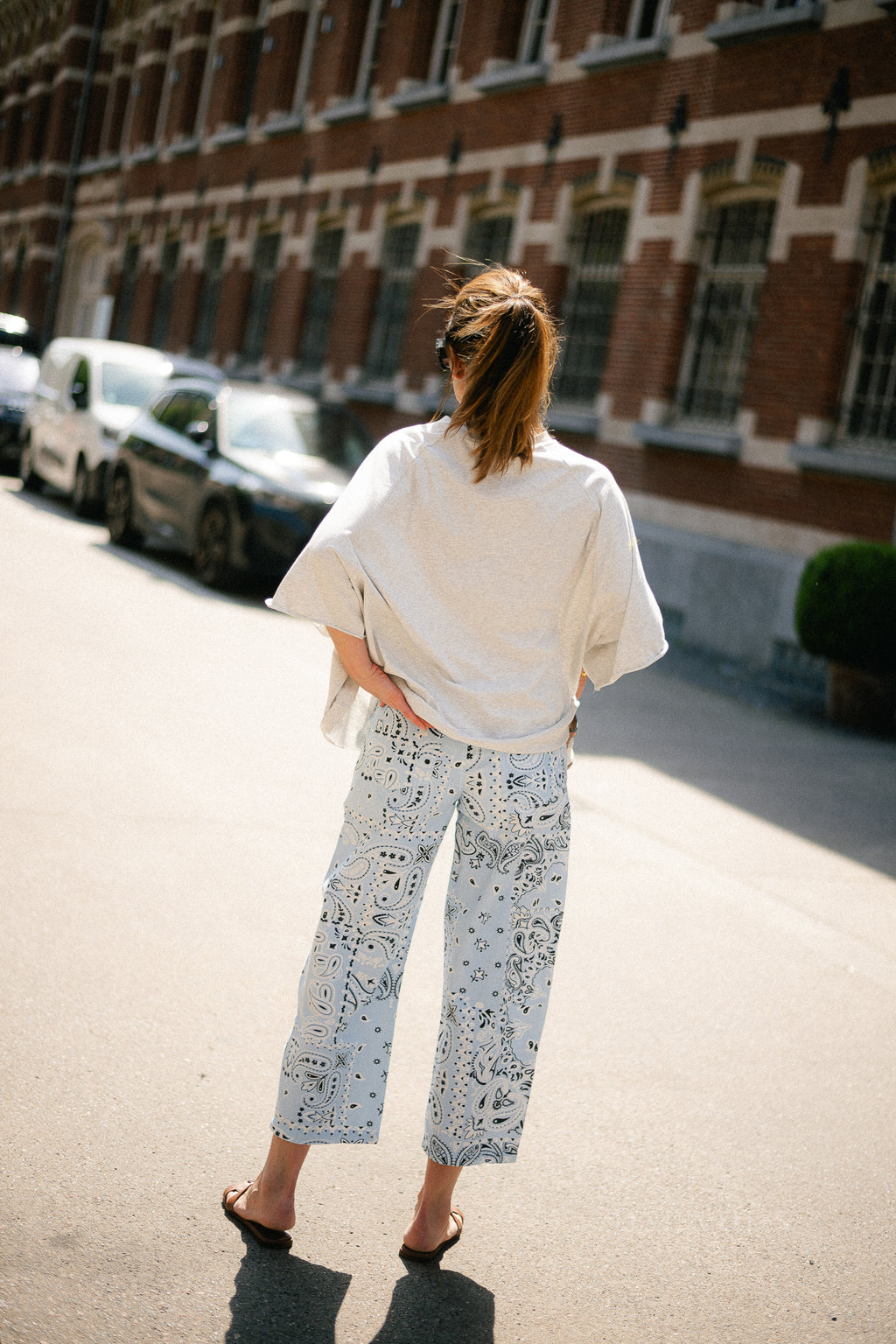 Meagan paisley barrel jeans blue