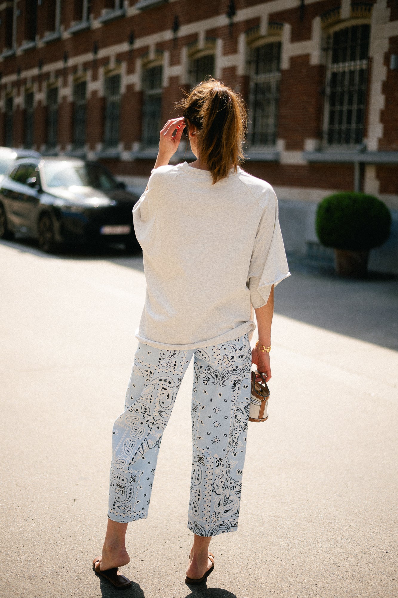 Meagan paisley barrel jeans blue