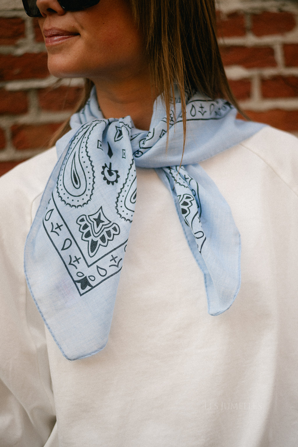 Sue paisley print scarf blue