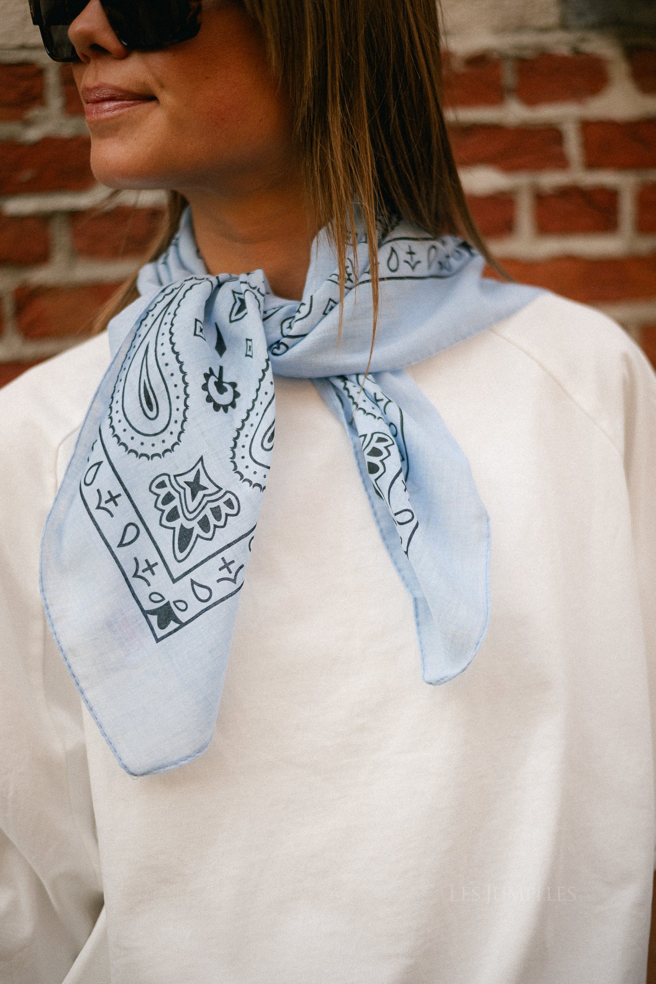 Sue paisley print scarf blue