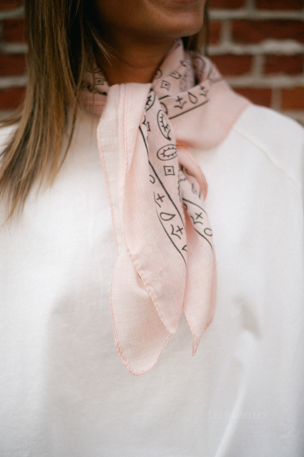 Sue paisley print scarf pastel pink