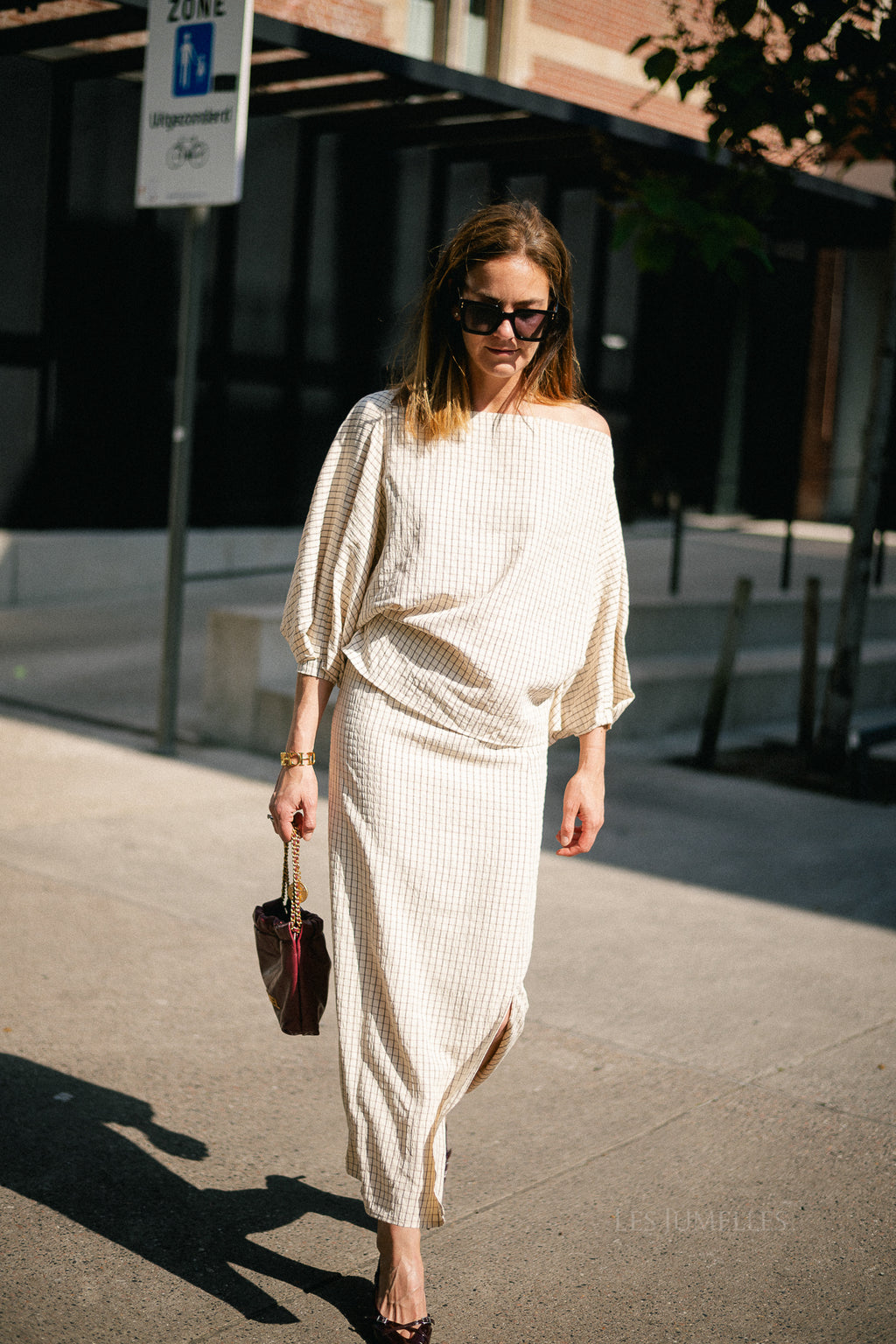 Cosette checkered skirt ecru