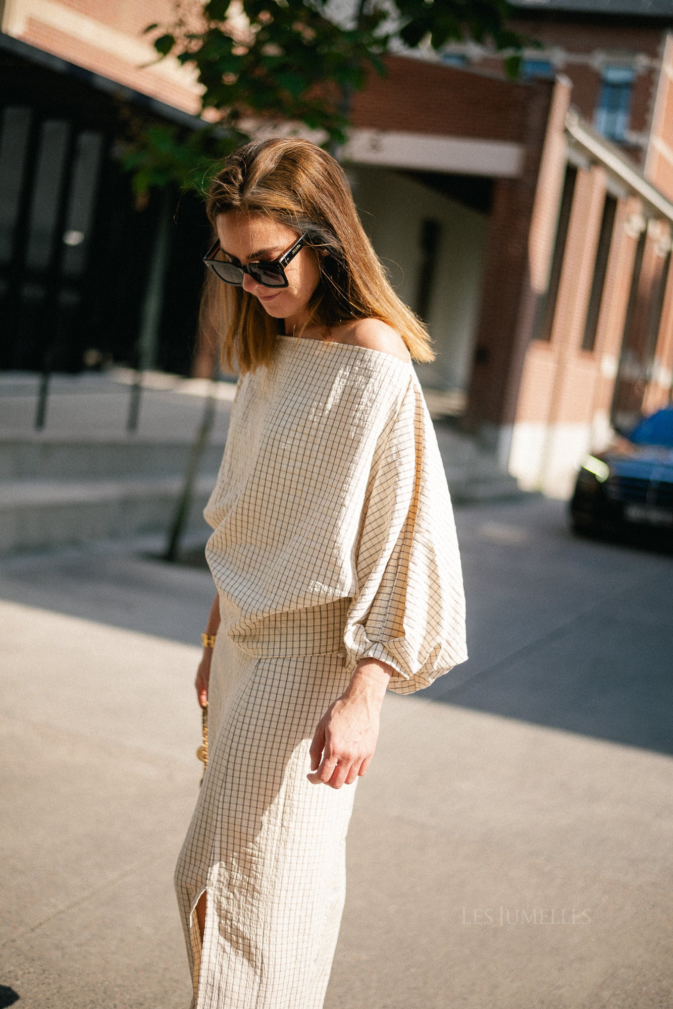 Cosette checkered blouse ecru