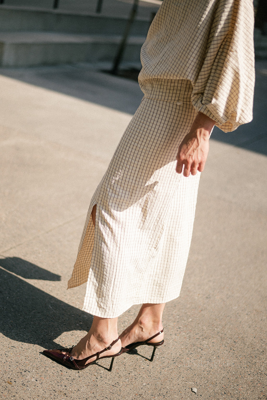 Cosette checkered skirt ecru