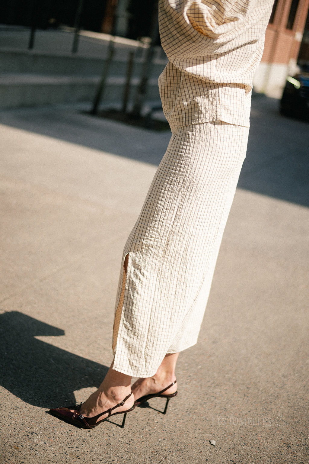 Cosette checkered skirt ecru