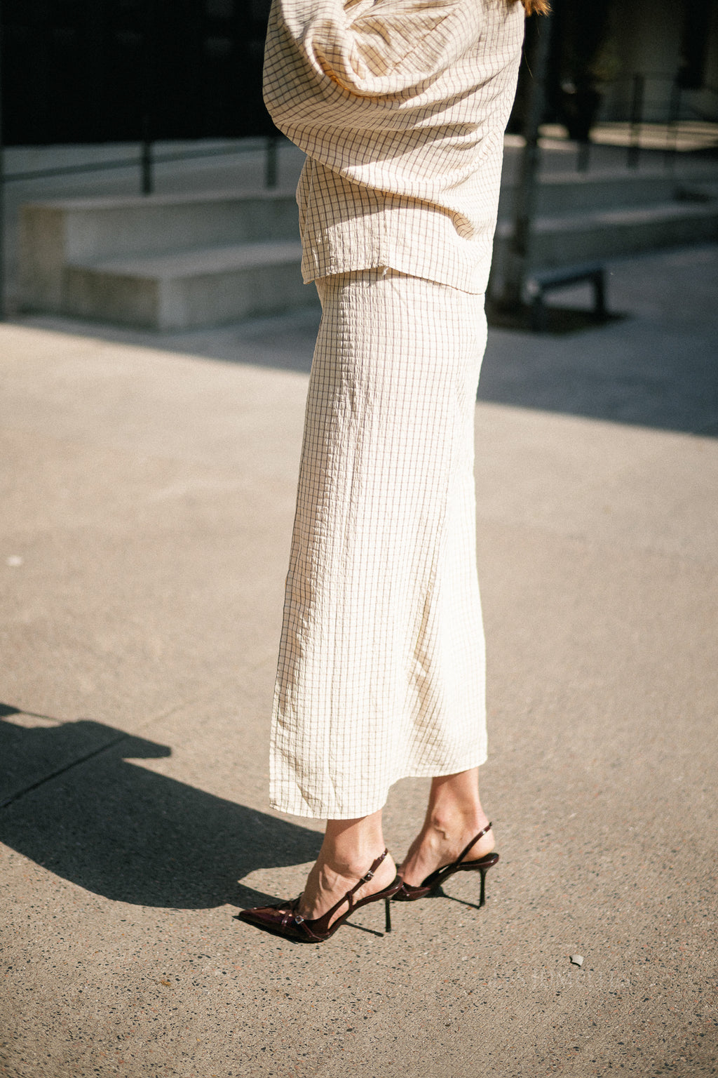 Cosette checkered skirt ecru