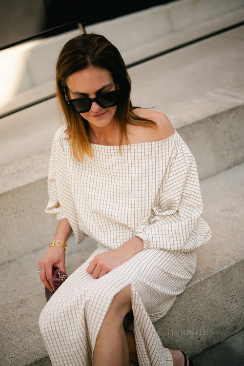 Cosette checkered blouse ecru